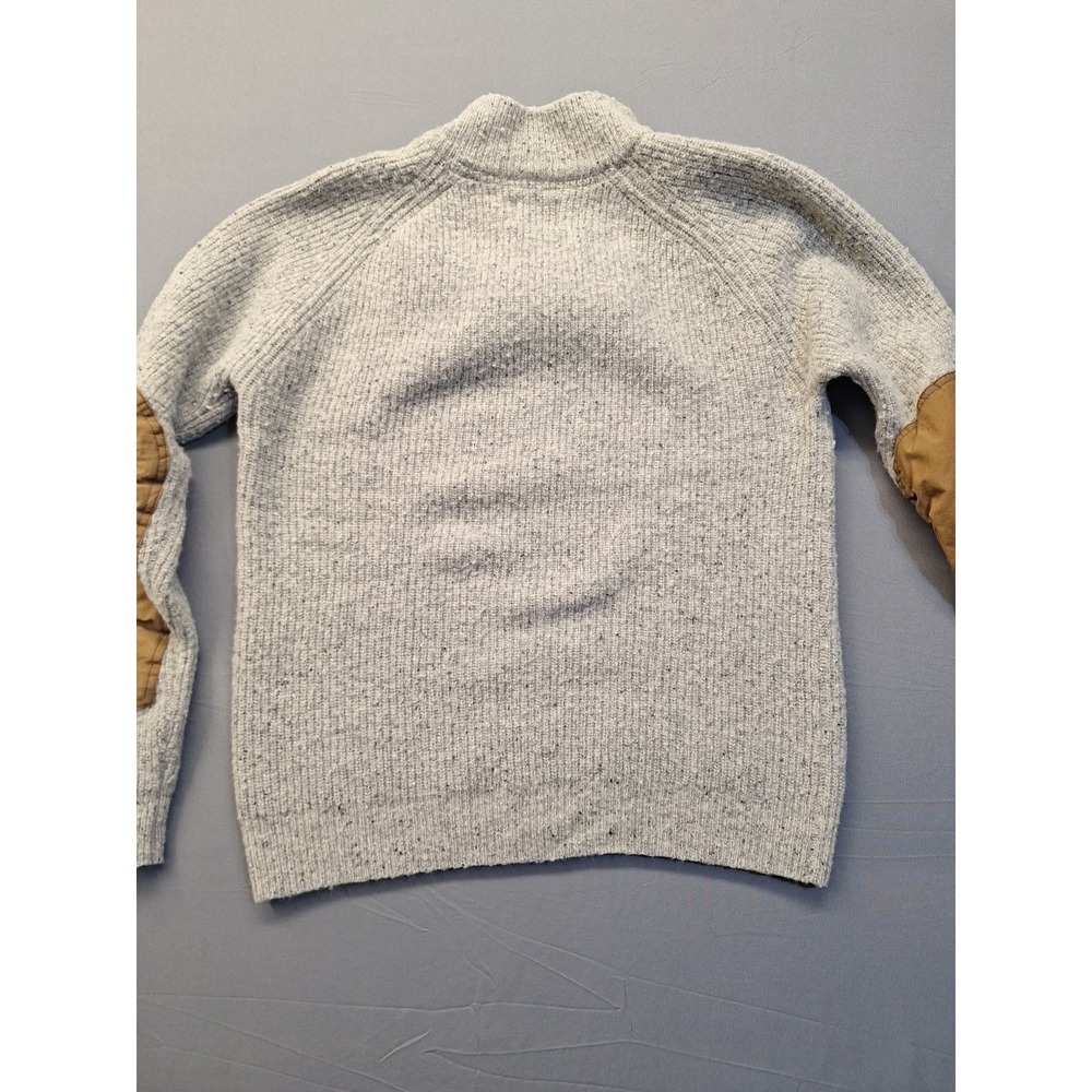 Flint and Tinder Men Highlands Lambs Wool Medium 1/4 Zip Sweater Elbow Patch - Picture 8 of 9